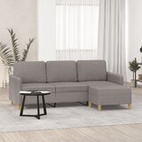 vidaXL Kavč trosed s stolčkom za noge taupe 180 cm blago Cene