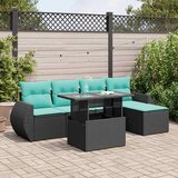  6-dijelni set vrtnih sofa s jastucima crni od poliratana bagrem Cijene
