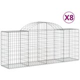  Lučne gabionske košare 8 kom 200x50x80/100 cm pocinčano željezo | Eponuda.ba