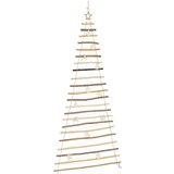 vidaXL Božično drevo med 130 LED Naravna 210 cm polno jesenovo drvo | Shoptok.si