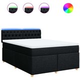 vidaXL Box spring posteljni z vzmetnico črn 140x190 cm blago | Shoptok.si