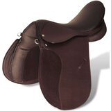 vidaXL Jahalno Sedlo Set 16" Pravo Usnje Rjave Barve 14 cm 5-v-1 | Shoptok.si