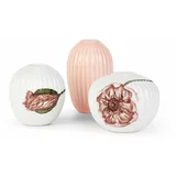 Kähler Design Komplet 3 miniaturnih porcelanastih vaz Hammershøi Poppy