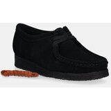 Clarks Originals Mokasinke od brušene kože za žene, boja: crna, ravni potplat | shoptok.hr