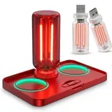 Retro USB nočna lučka zatemnitev na dotik, 3 stopnje svetlosti, Edison žarnica z volframovo nitko, 5 V, modra ali rdeča | CARBULB Rdeča, (5000489523)