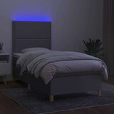  Krevet box spring s madracem LED svjetlosivi 80x200 cm tkanina | shoptok.hr