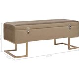  Klupa s pretincem za pohranu 105 cm bež baršunasta | shoptok.hr