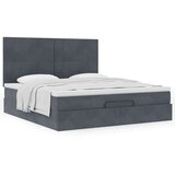  Otomanski posteljni okvir z vzmetnicami siv 180x200cm žamet | Shoptok.si