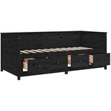  Dnevni ležaj crni 90 x 200 cm od masivne borovine | shoptok.hr
