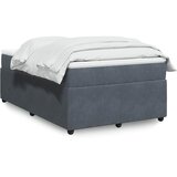 Box spring krevet s madracem tamnosivi 120 x 200 cm baršunasti | shoptok.hr
