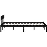  Okvir za krevet od masivne borovine crni 135x190 cm bračni | Eponuda.com