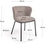Kave Home Svetlo rjavi oblazinjeni jedilni stoli v kompletu 2 ks Ciselia – | Shoptok.si