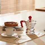 Alessi Moka kafetiera espresso / za 1 skodelico / rdeč ročaj / aluminij, (5000200359) | Shoptok.si