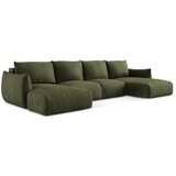 Makamii Zelena sklopiva kutna garnitura od šenila (u obliku slova "U") Leila – | shoptok.hr