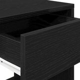 vidaXL Nočna omarica z predalom črna hrast 35x34x66,5 cm | Shoptok.si