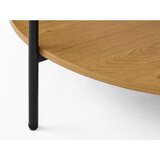 Unique Furniture Okrogla klubska mizica s stekleno mizno ploščo v naravni barvi ø 84 cm Hassel – | Shoptok.si
