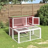 vidaXL Kavez za zečeve boja kave 102x90x84 5 cm od masivne borovine | shoptok.hr