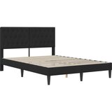  Krevetna konstrukcija s uzglavljem Crna 120 x 190 cm Baršun | shoptok.hr