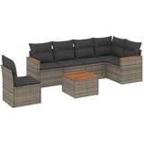  The Living Store Vrtna sedežna garnitura 7-delna z blazinami siv poli ratan - Vrtna Sedežna Garniture, (21462409) | Shoptok.si