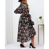 Resti Black and beige patterned women's maxi dress | Shoptok.si