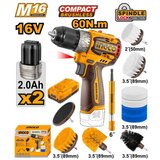 Ingco cosli240786e aku ud bušilica 16v 60nm + četke super ( COSLI240786E ) | ePonuda.com