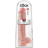 King Cock 15 - orjaški dildo s testisi (38 cm) - naravni