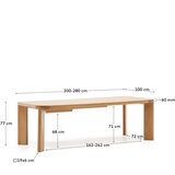 Kave Home Raztegljiva jedilna miza z mizno ploščo v hrastovem dekorju 100x200 cm Jondal – | Shoptok.si