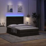 vidaXL Otomanski posteljni okvir z vzmetnicami črn 140x190cm žamet | Shoptok.si