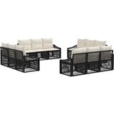 vidaXL Vrtna sedežna garnitura 12 pcs Črna poli ratan, (5000269940) | Shoptok.si