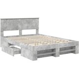  Krevetna konstrukcija s uzglavljem Betonski sivi 150 x 200 cm | shoptok.hr