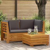  2 Komad Set lounge namještaja za vrt Čvrsto drvo akacije Smeđa | shoptok.hr