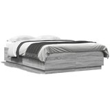 Maison Chic Posteljni okvir - Dvoposteljna postelja - Zakonska postelja siva sonoma 150x200 cm inženirski les-J15258, (21775320) | Shoptok.si