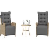  3-dijelni bistro set s jastucima miješane bež boje poliratan - bež i siva 1 | shoptok.hr