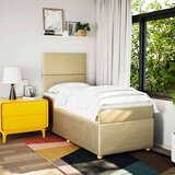 vidaXL Krevet s oprugama i madracem krem 90 x 190 cm od tkanine | shoptok.hr