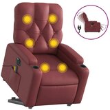 Maison Chic Električni masažni stol - Relax naslanjač s funkcijo vstajanja rdeče umetno usnje, (22061859) Cene
