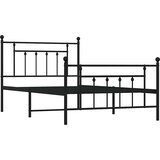  Metalni okvir kreveta uzglavlje i podnožje crni 100x200 cm | shoptok.hr