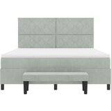 Box Spring Krevet s Madracem i Klupicom Svjetlosiva 180x200 cm Baršun | shoptok.hr