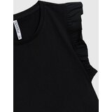 Marisse Black Blouse With Ruffles On The Shoulders | Shoptok.si