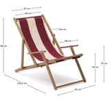 Kave Home Rdeč vrtni ležalnik iz masivnega lesa Vilara – | Shoptok.si