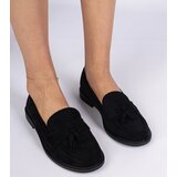 Gemre Black women's eco-suede moccasins with fringes Marimel | shoptok.hr