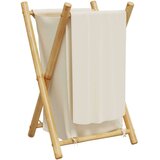 vidaXL Košara za perilo kremno bela 41,5x36x63,5 cm bambus | Shoptok.si