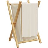vidaXL Košara za rublje krem bijela 41 5 x 36 x 63 5 cm od bambusa | shoptok.hr