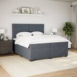  Krevet s oprugama i madracem tamnosivi 200x200 cm baršunasti | shoptok.hr