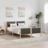 vidaXL Okvir kreveta smeđe i tamnosivo 140 x 200 cm Masivna borovina | shoptok.hr