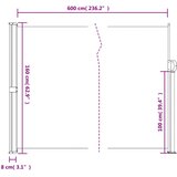  Uvlačiva bočna tenda smeđesiva 160 x 600 cm | shoptok.hr