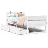 Maison Chic Posteljni okvir - Enojna postelja - Postelja za odrasle brez vzmetnice bel 75x190 cm trdna borovina-J11567, (21773774) | Shoptok.si