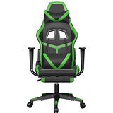  Masažna igraća stolica s tabureom crno-zelena od umjetne kože | shoptok.hr