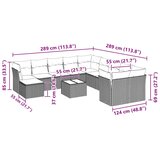  12-dijelni set vrtnih sofa poliratan s jastucima svijetlosivi | shoptok.hr