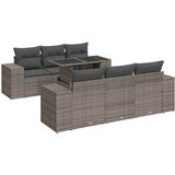 vidaXL Vrtna sedežna garnitura 7-delna z blazinami siv poli ratan | Shoptok.si