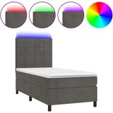  Krevet box spring s madracem LED tamnosivi 100x200 cm baršun | shoptok.hr